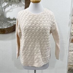 Pablo Gerard Darel Alpaca Wool Blend Basketweave Knit Sweater Light Pink 1 Small